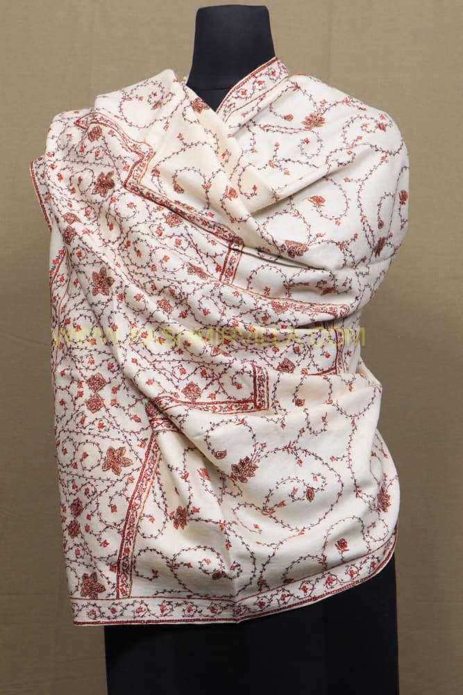 OffWhite Colour Base With Sozni work allOver Jaal Gives