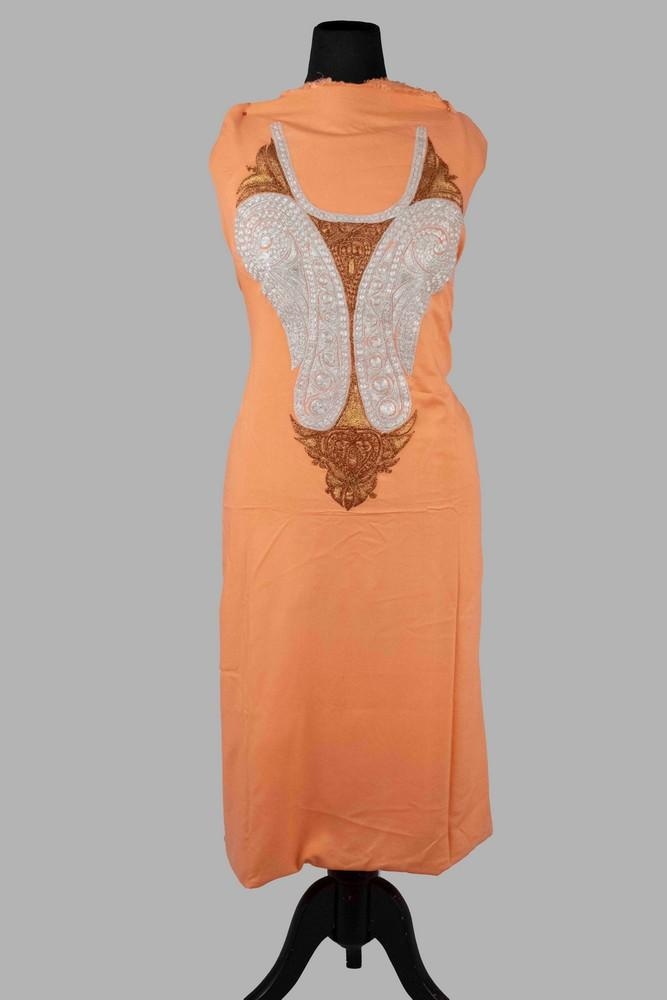 Peach Colour Kashmiri Tilla Aari Work Salwar Kameez