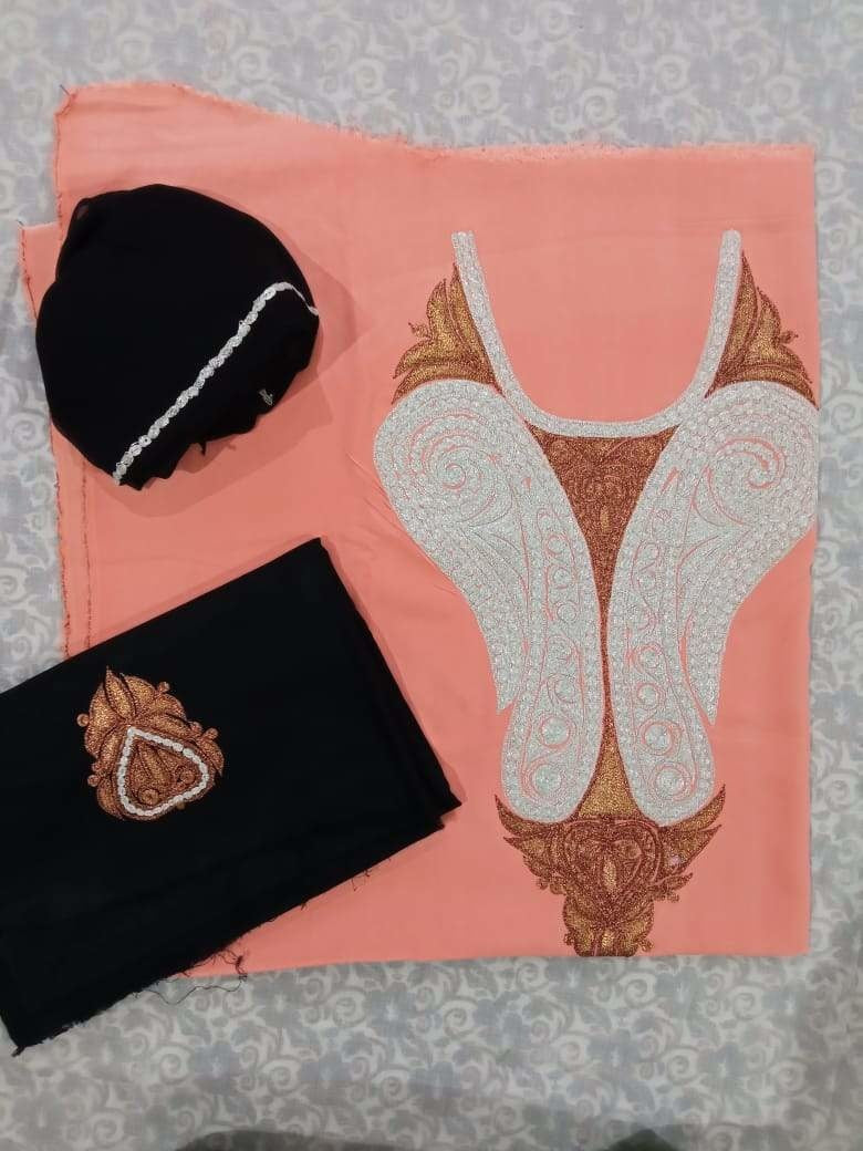 Peach Colour Kashmiri Tilla Aari Work Salwar Kameez
