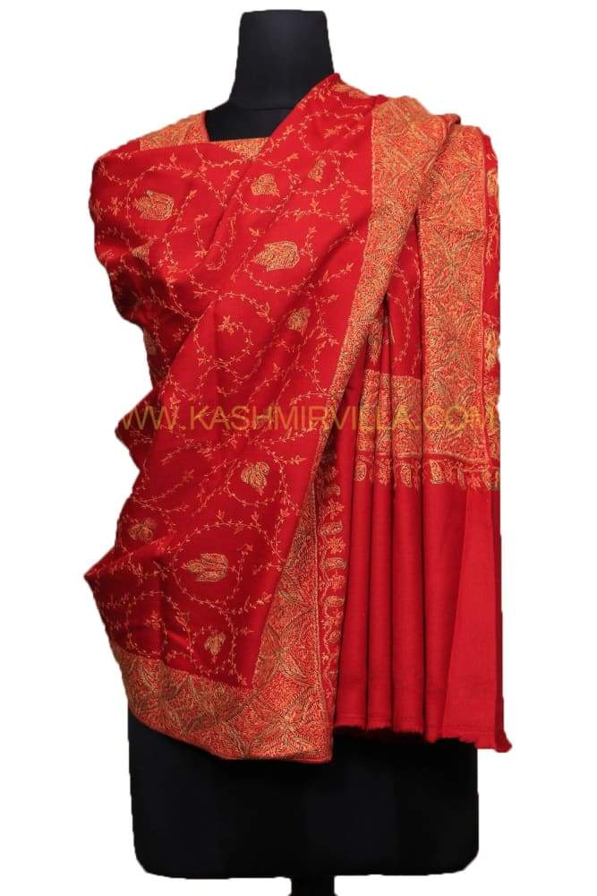 Ravishing Red Colour Sozni Work Jaal With Beautiful Border