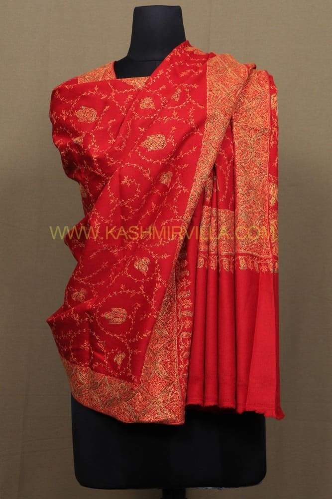 Ravishing Red Colour Sozni Work Jaal With Beautiful Border