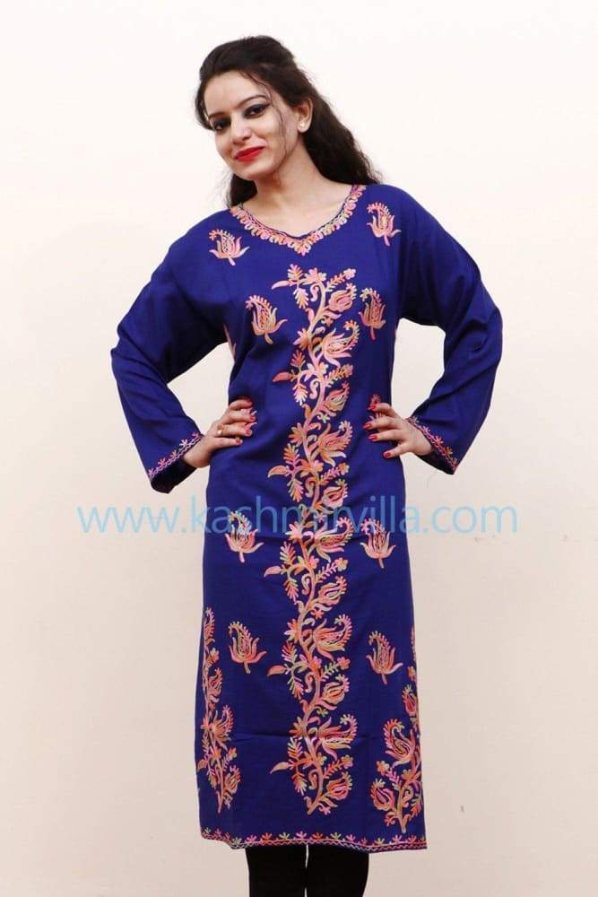 Royal Blue Colour Kurti With Unique Design Of Bail