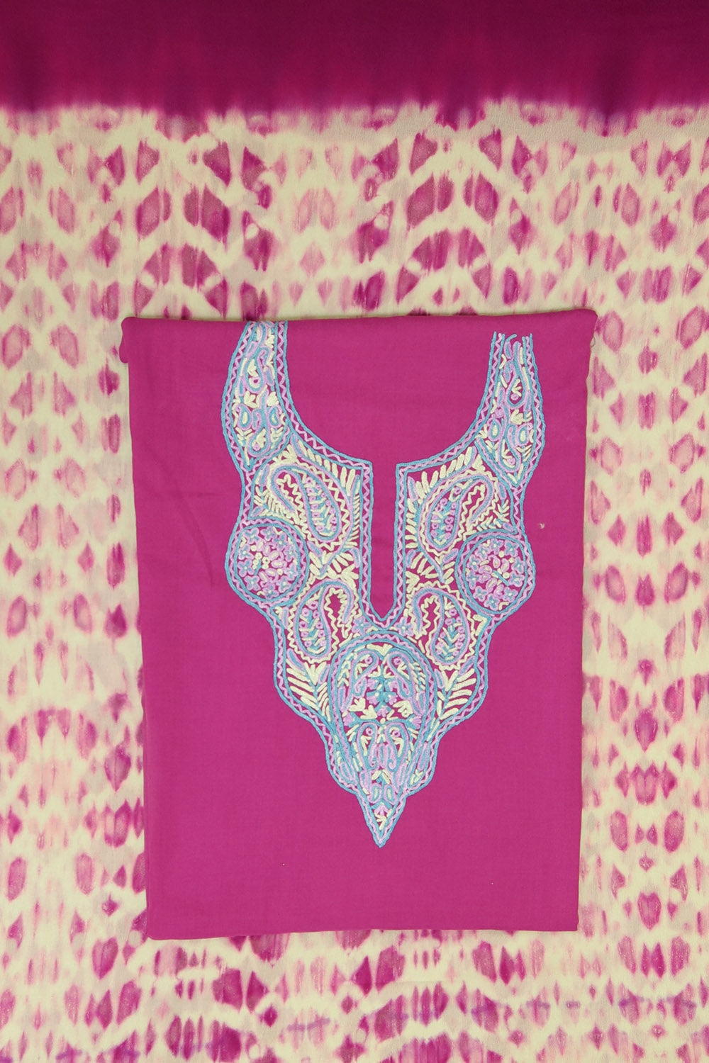 Royal Purple Colour Cotton Suit With Beautiful Kashmiri