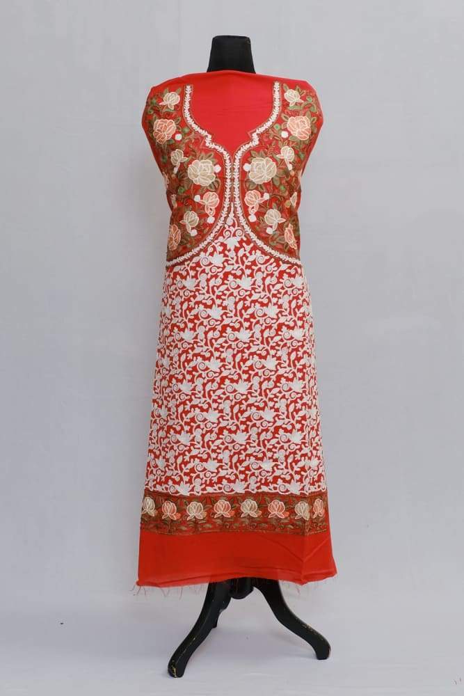 Rust Orange Color Designer Aari Work Choli With Running