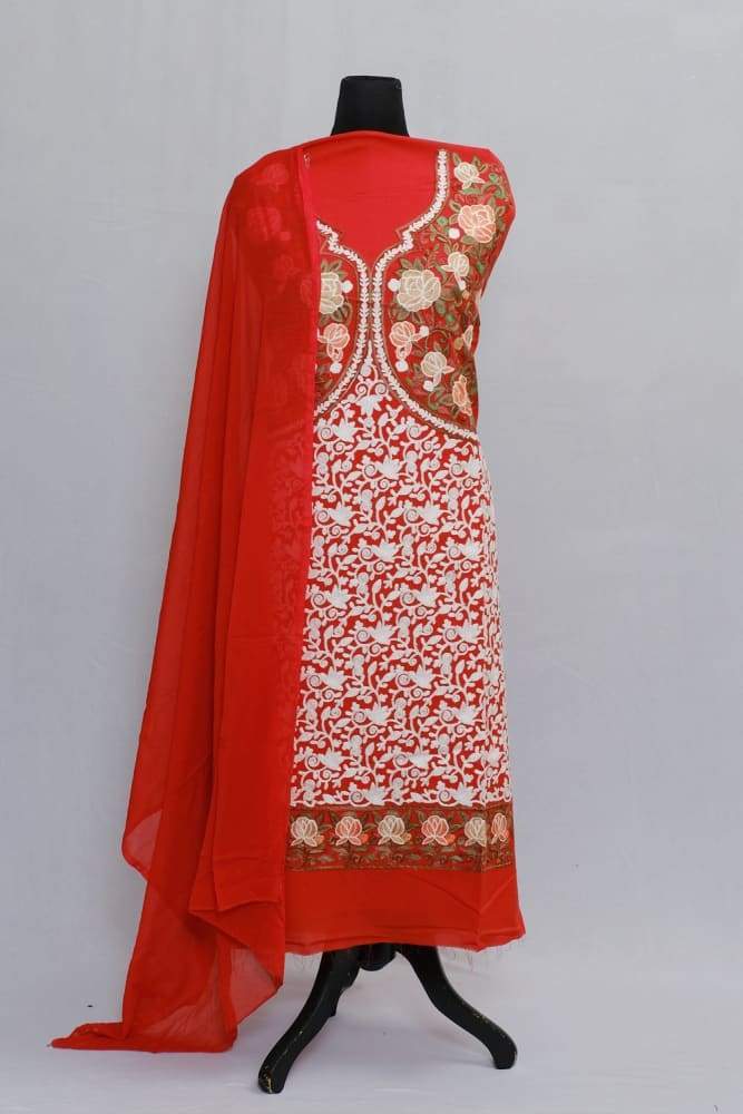 Rust Orange Color Designer Aari Work Choli With Running