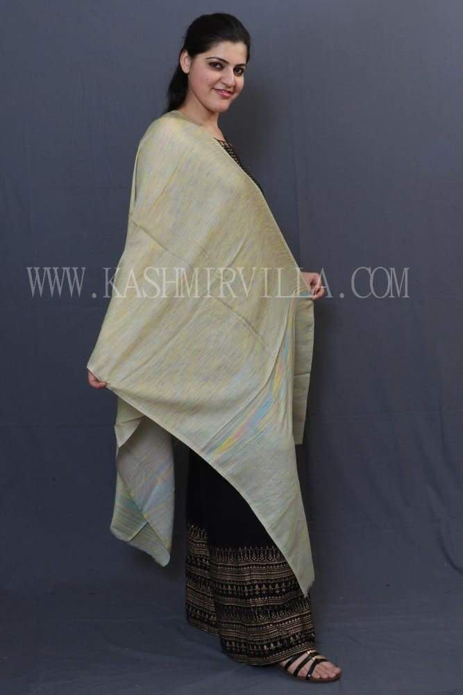 Sea Green Colour Reversible Pashmina Shawl With Beautiful