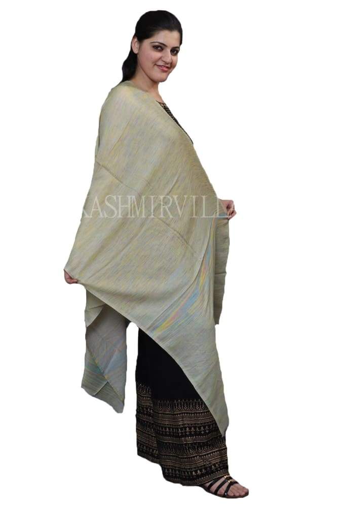 Sea Green Colour Reversible Pashmina Shawl With Beautiful