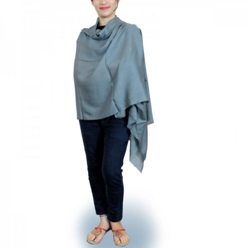 Smoky Grey Colour Hand Woven Pashmina Wrap