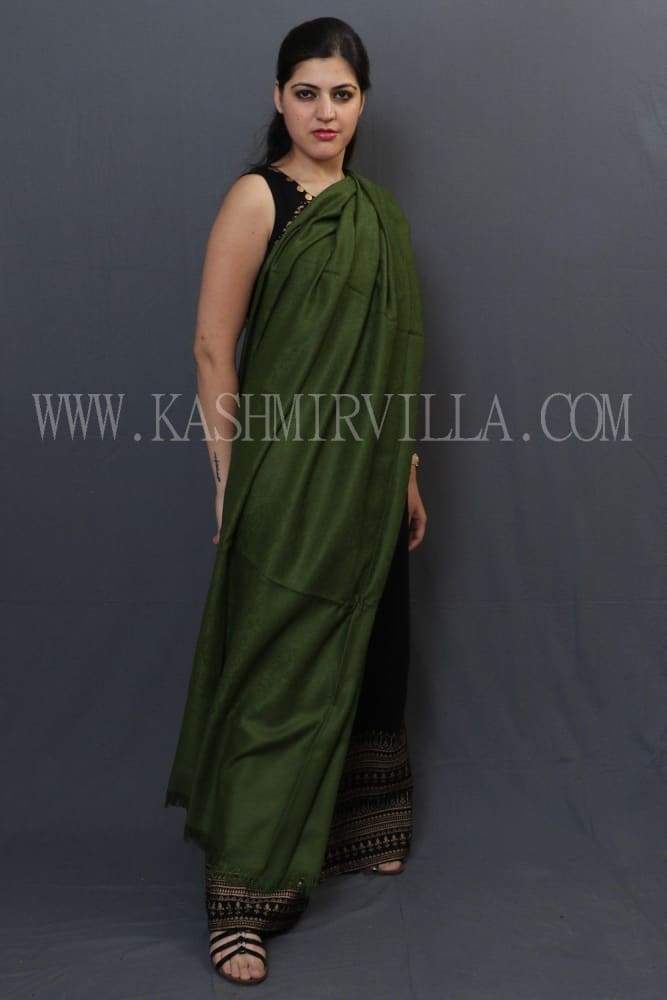 Superior Green Classic Plain Emboss Shawl