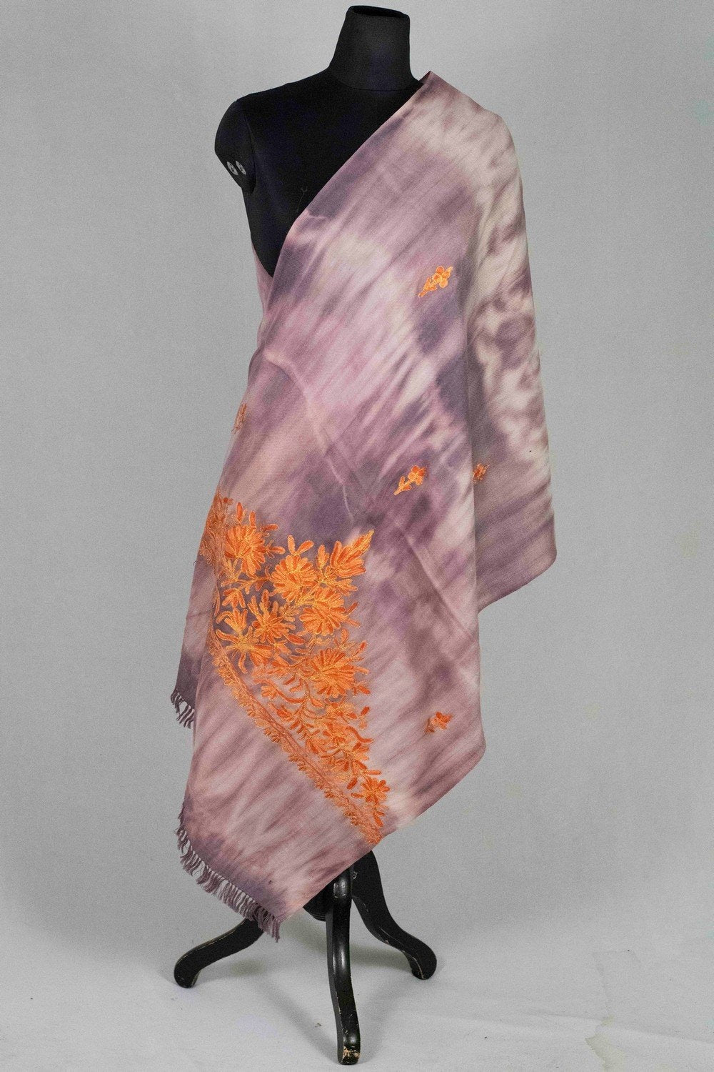 Tye Dye Stole With kashmiri Embroidery Compliments