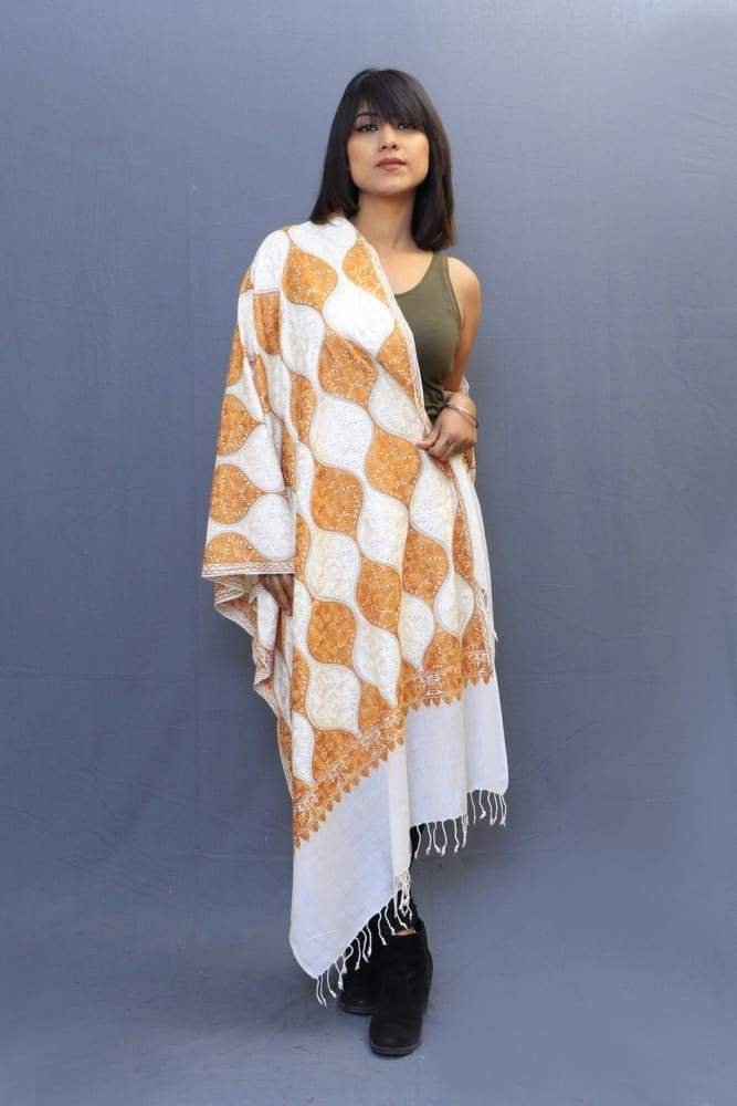 Off White Colour Base Having Dense Aari Embroidery