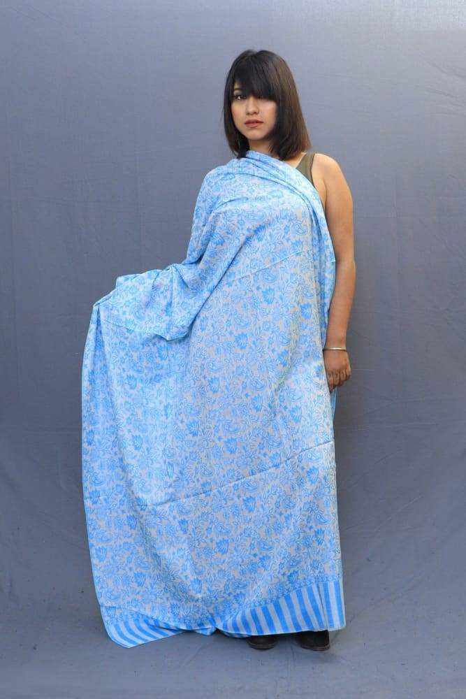 White Colour Base With Ferozi All Over Kani Jaal A Perfect