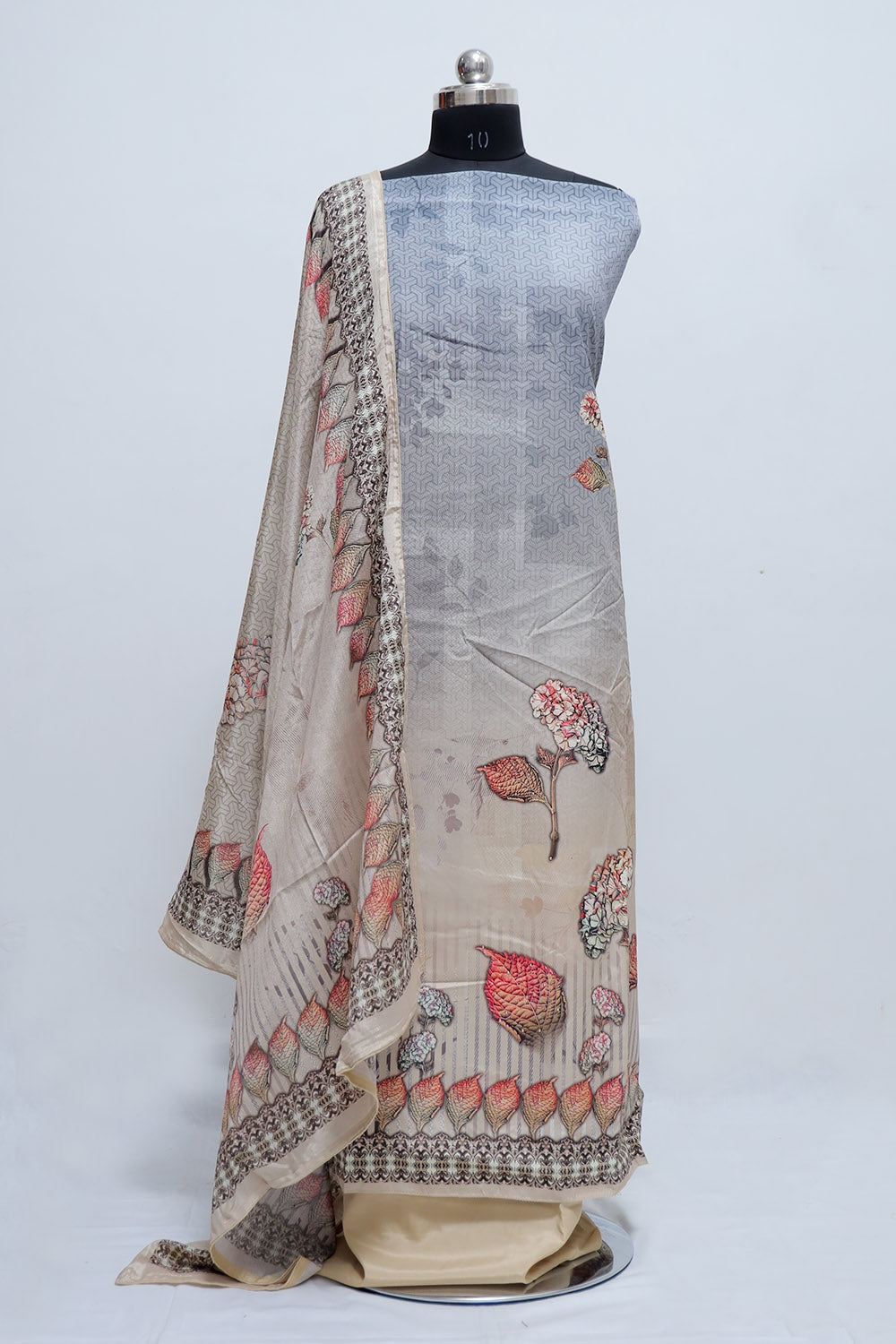 Alluring Pastel Beige Colour Beautifully Printed Suit Known