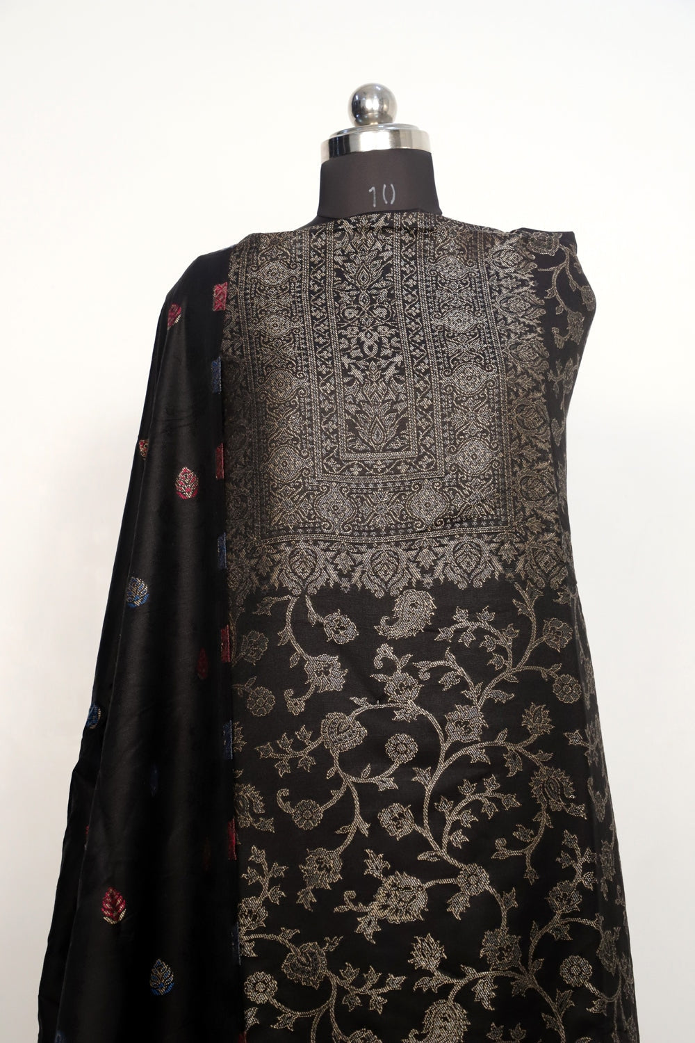 Black Color Woolen Kashmiri Kani Work Unstitched Suit