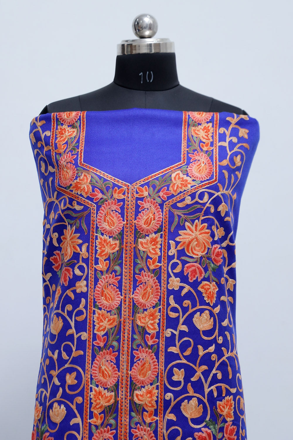 Blue Colour Designer Work Embroidered Suit Enriched