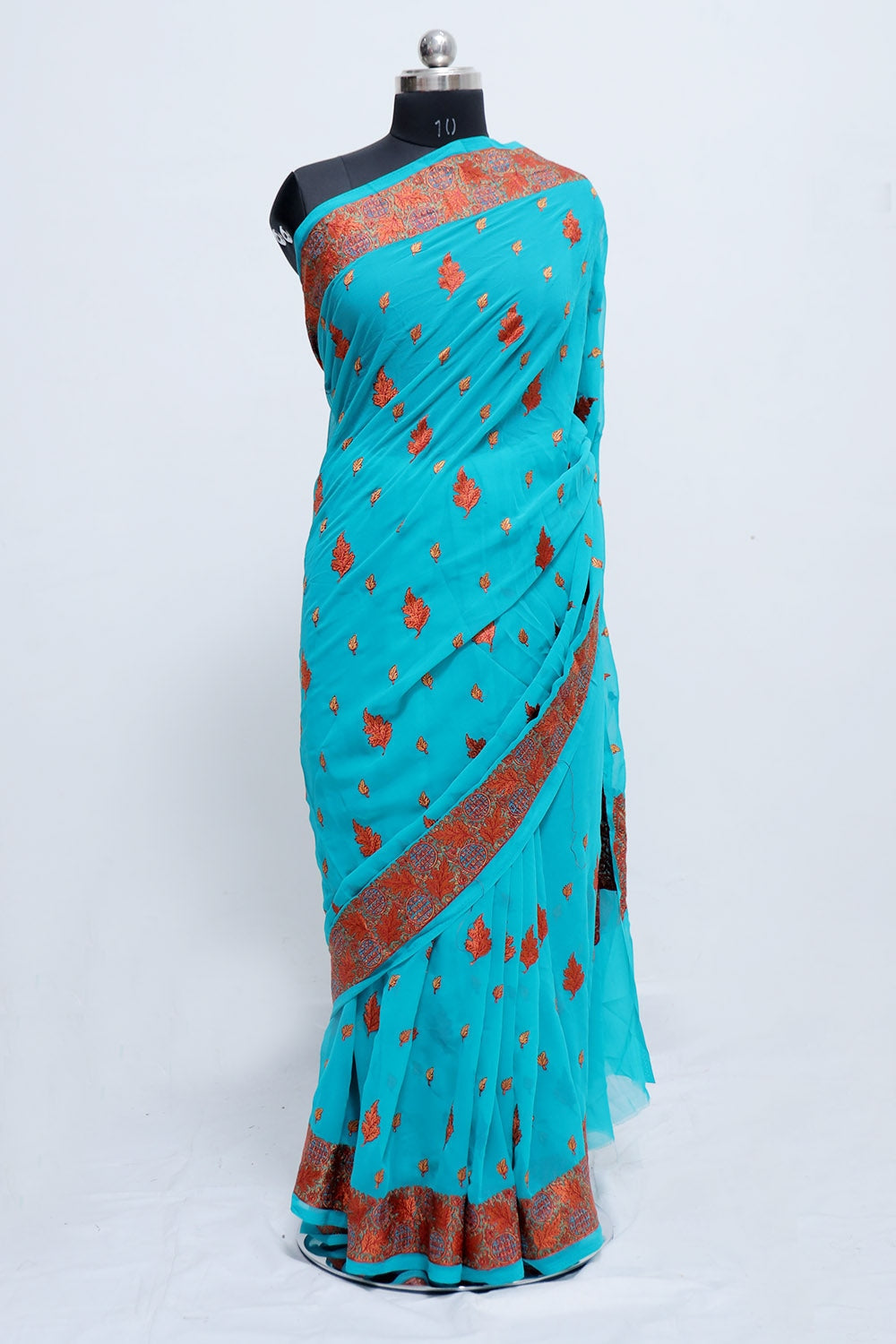 Blue Colour Georgette Saree Looks Wonderful With Beautiful