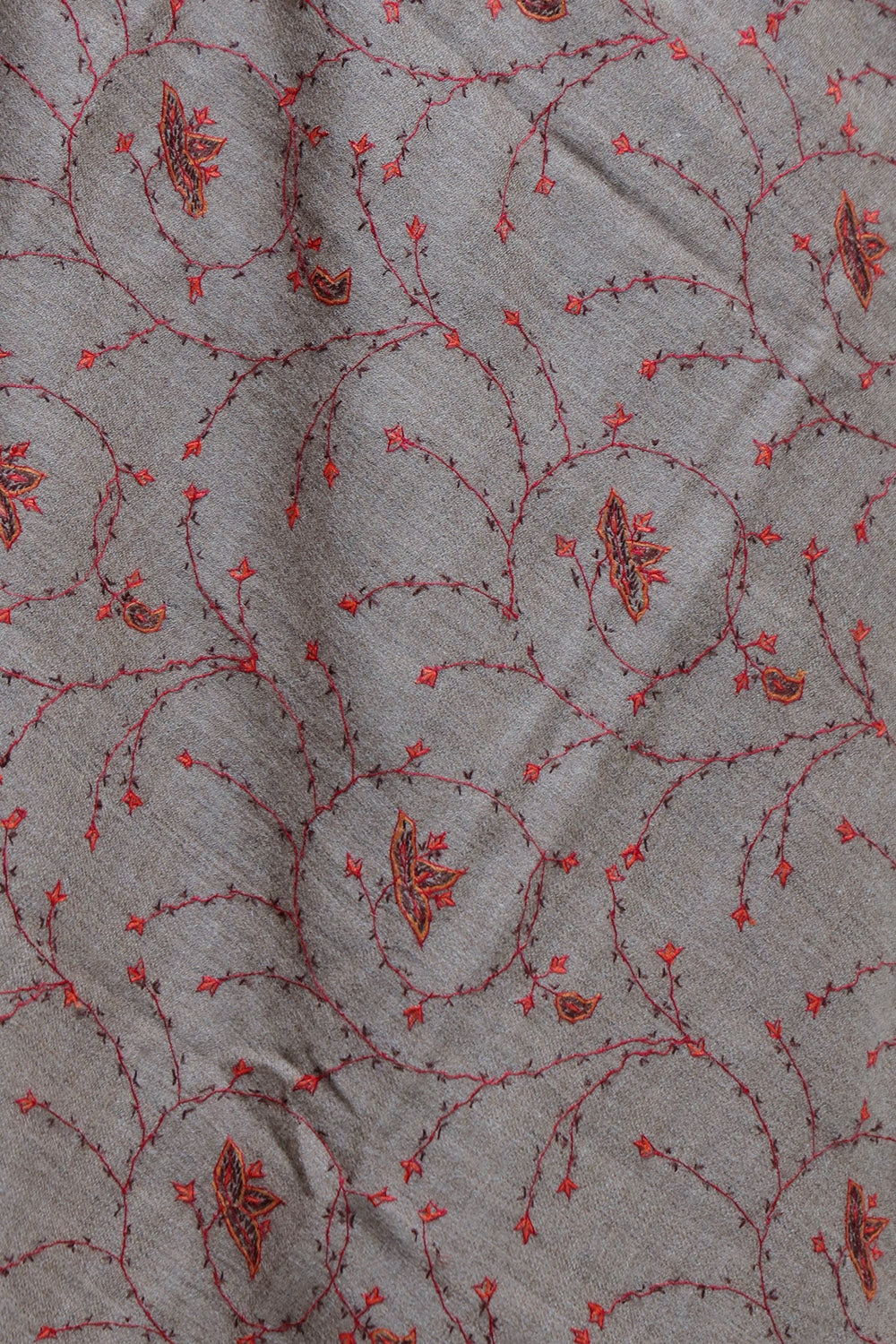 Brown Colour Sozni Shawl Crafted With Designer Over All Jaal