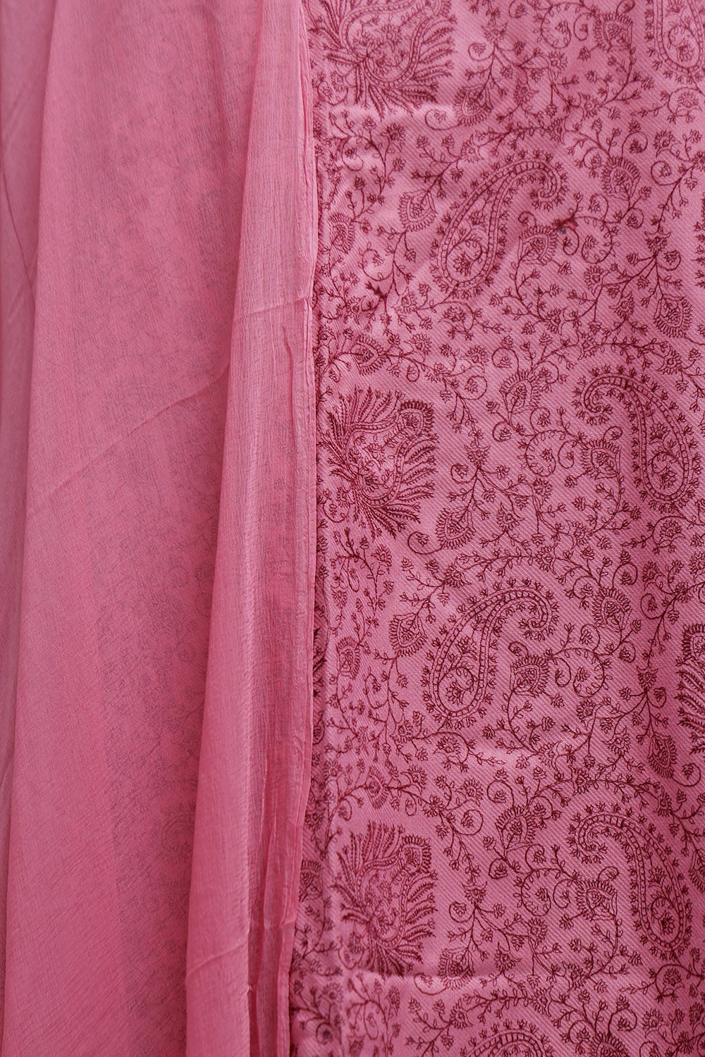 Dark Pink Color Kashmiri Sozni Work Woolen Unstitched Suit