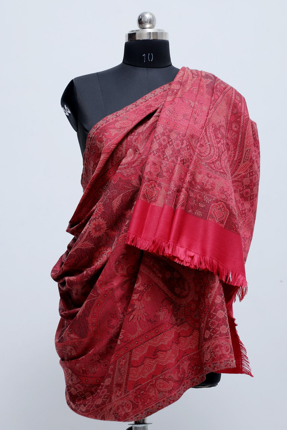 Dark pink Colour Jamawar Shawl With Highly Defined Borders