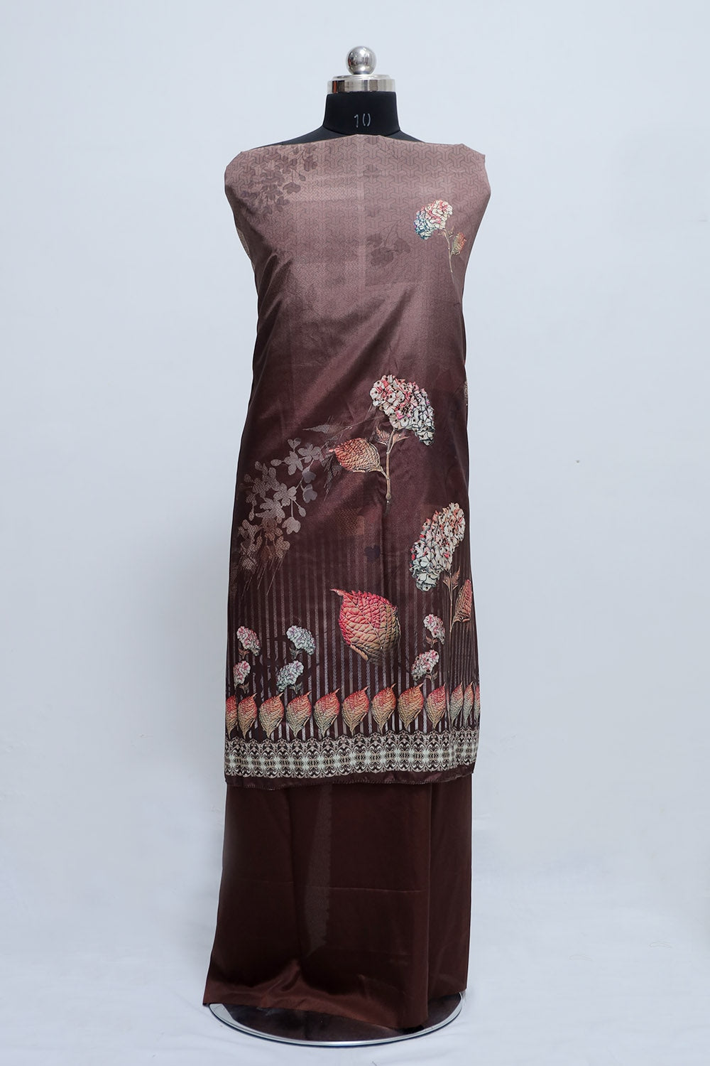 Extraordinary Coffee Brown Colour Beautifully Printed Suit