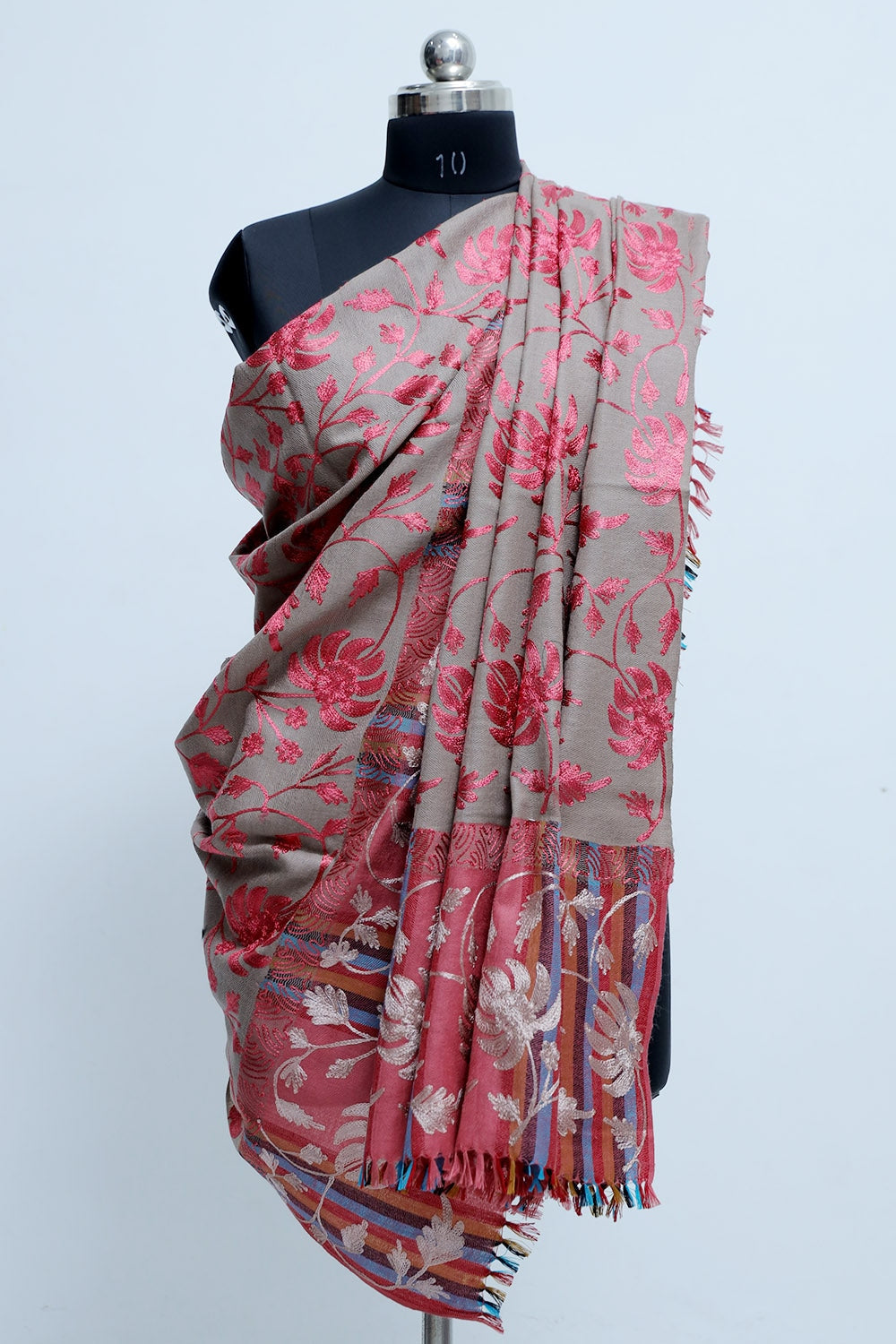Fawn Colour Shawl With Amazing All Over Jaal Is A Perfect