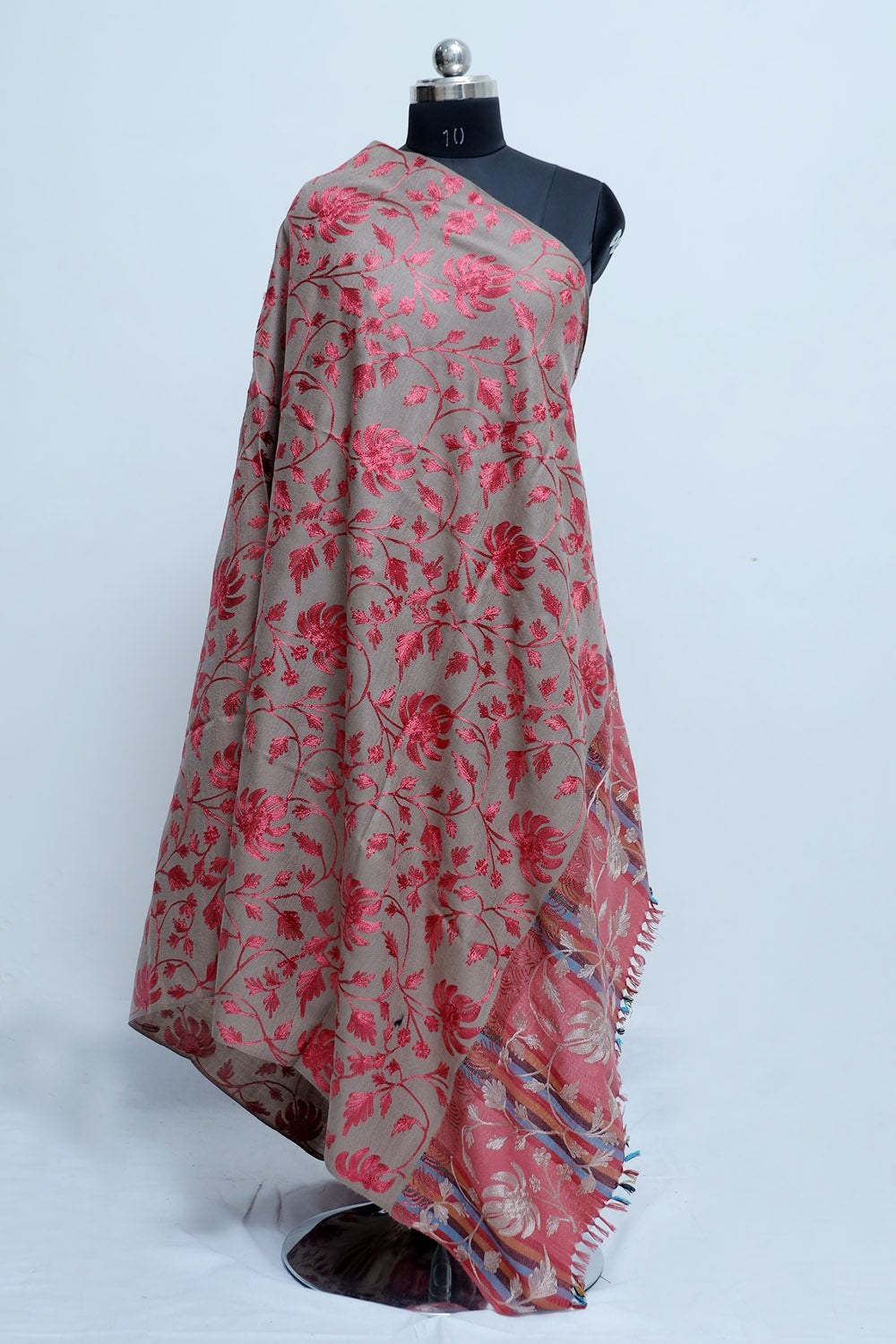 Fawn Colour Shawl With Amazing All Over Jaal Is A Perfect