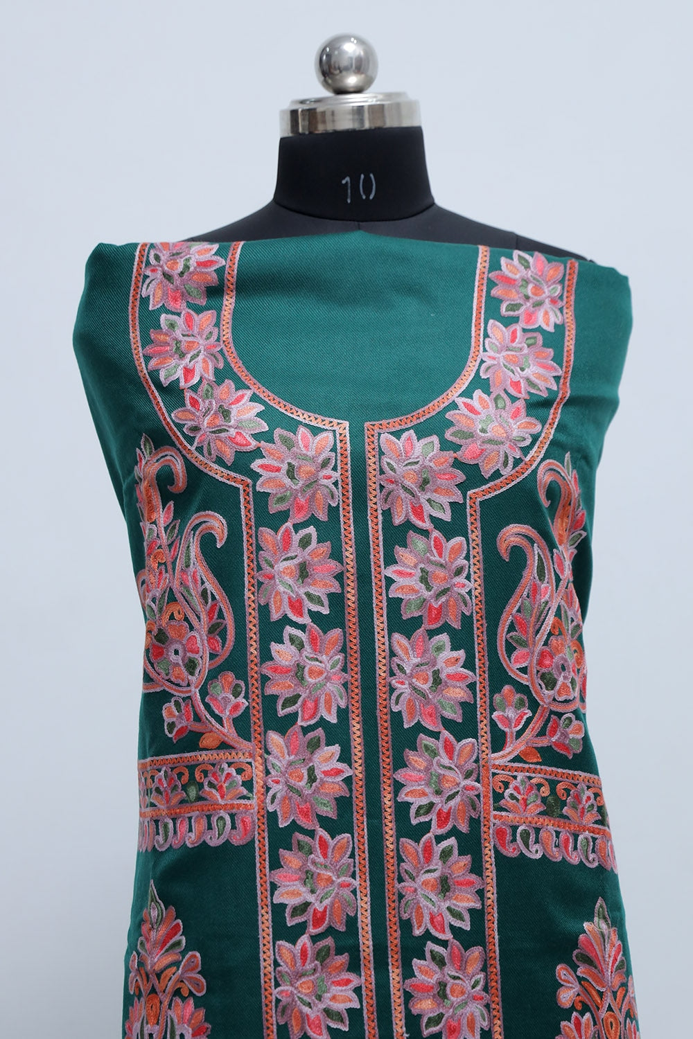 Green Colour Designer Work Embroidered Suit Enriched