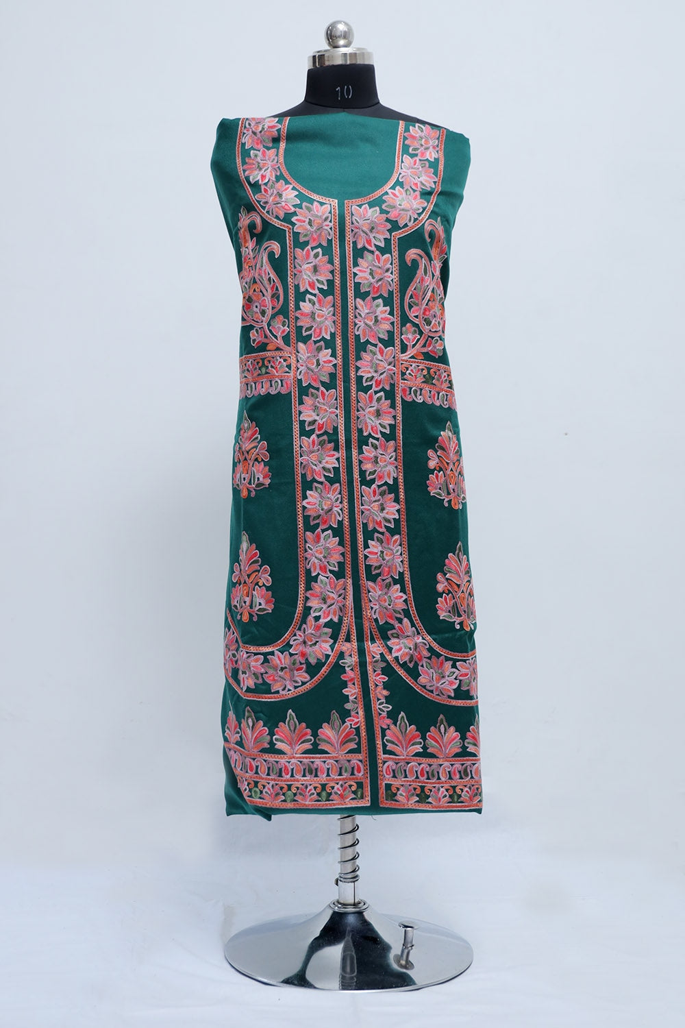 Green Colour Designer Work Embroidered Suit Enriched