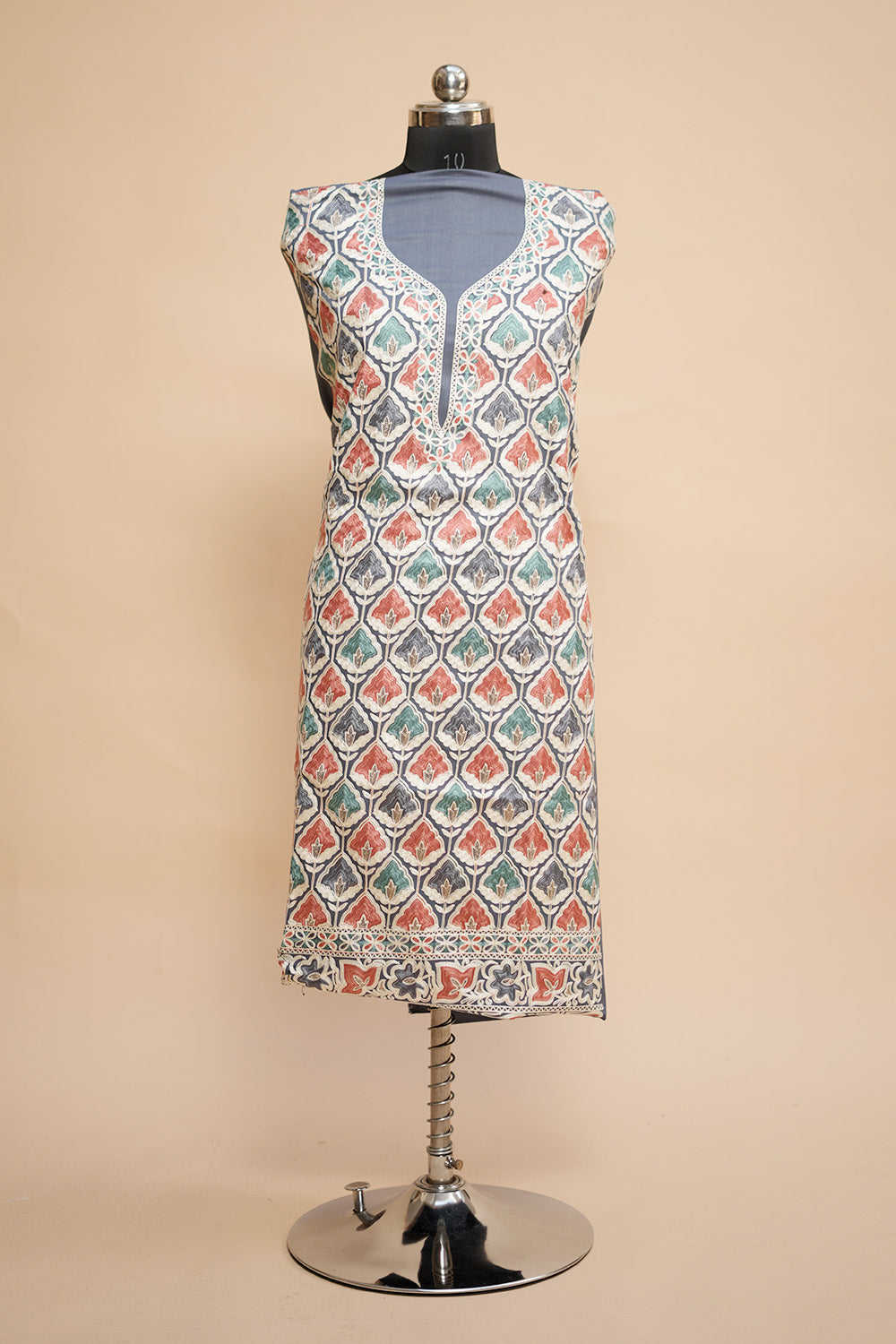 Grey Colour Designer Aari Work Salwar Kameez With Running