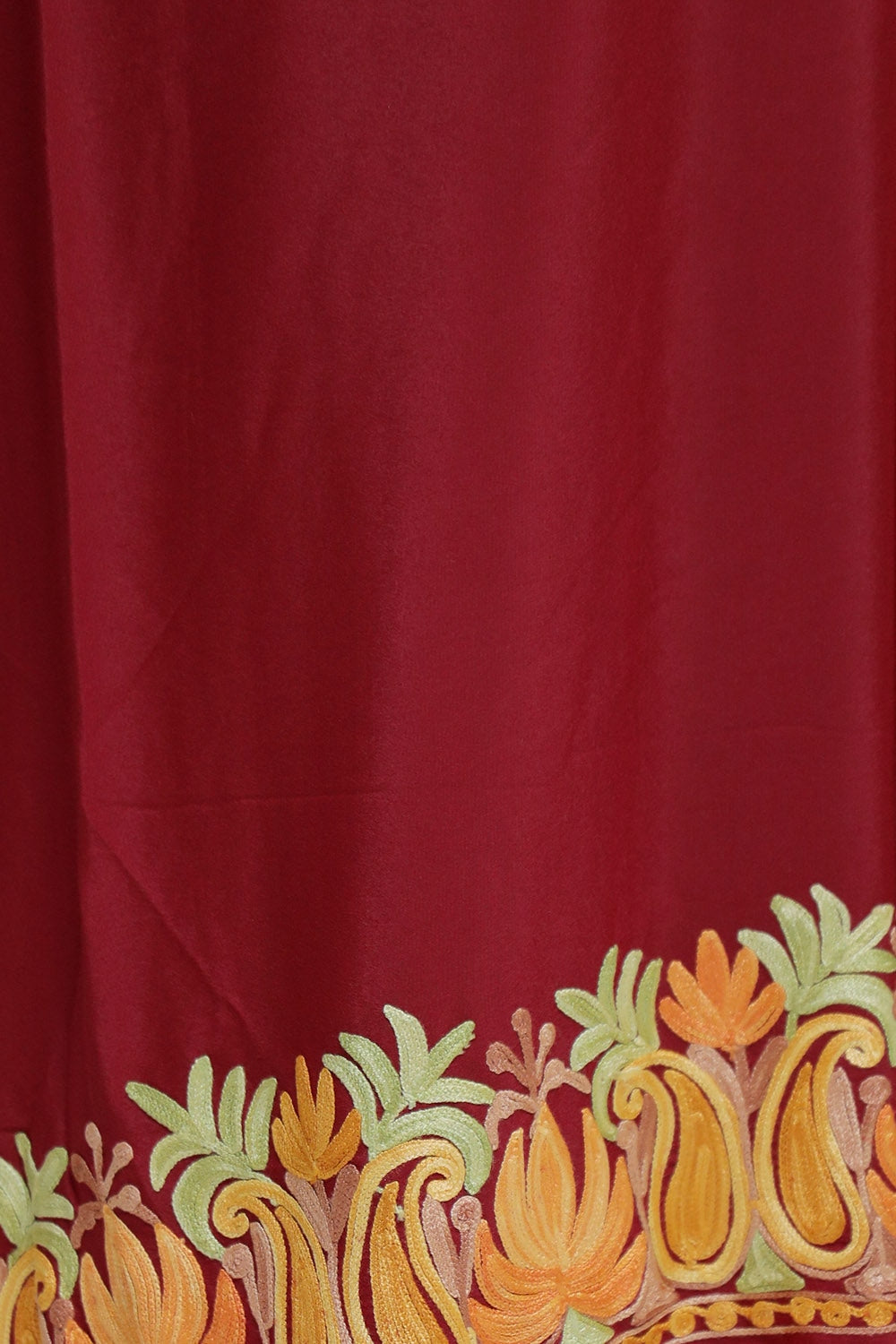 Maroon Colour Crepe Saree With Beautiful Multicolour