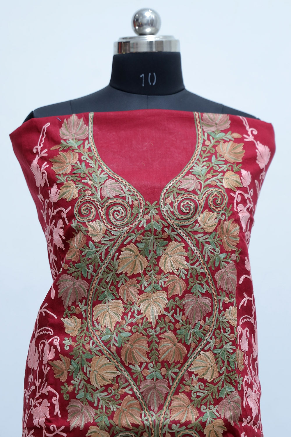 Maroon Colour Designer With Beautiful Kashmiri Embroidery