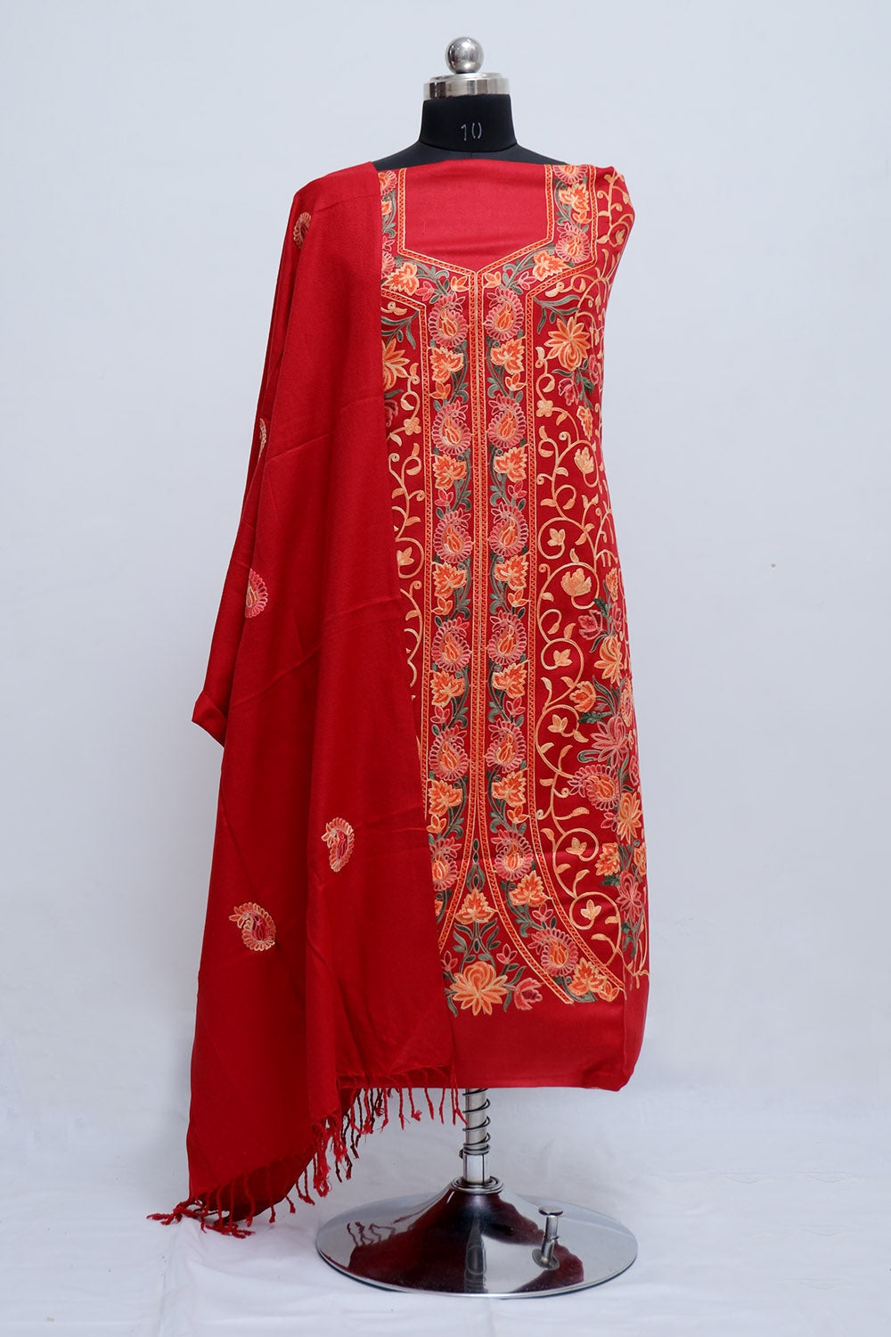 Maroon Colour Designer Work Embroidered Suit Enriched