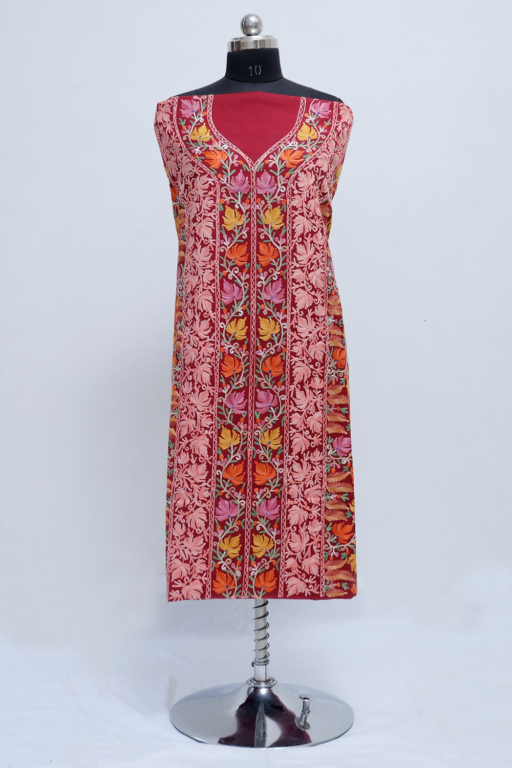 Maroon Colour Designer Work Embroidered Suit Enriched