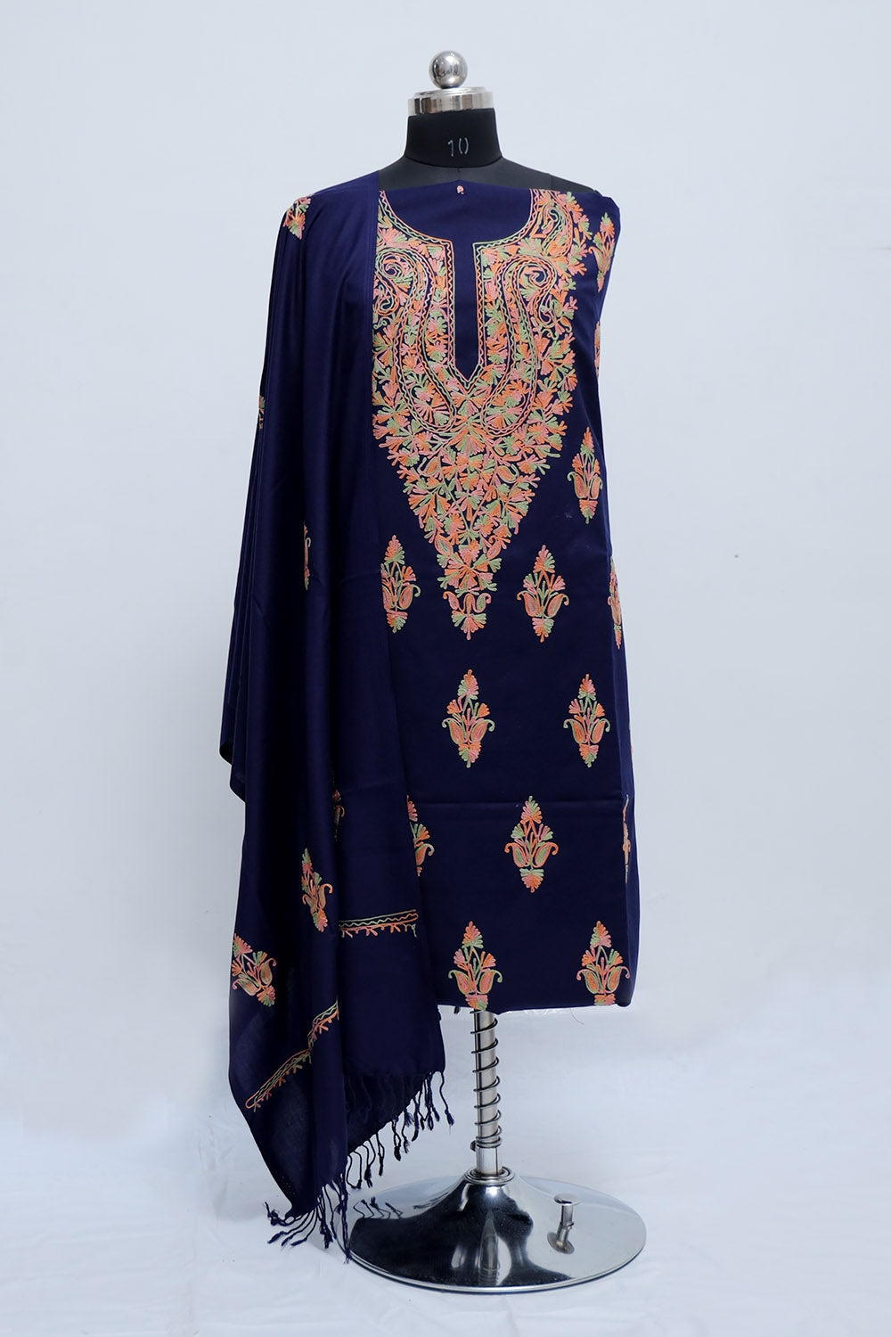 Navy Blue Colour Designer Work Embroidered Suit Enriched