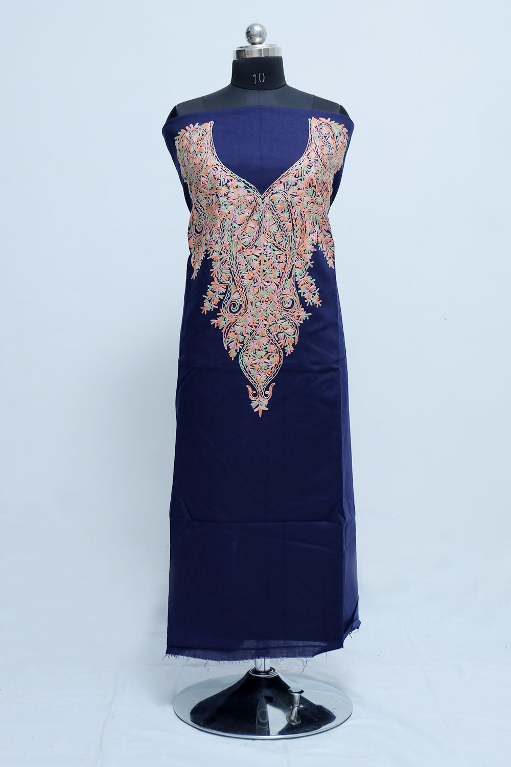 Navy blue Colour Heavy Neck Embroidery Designer Aari Work