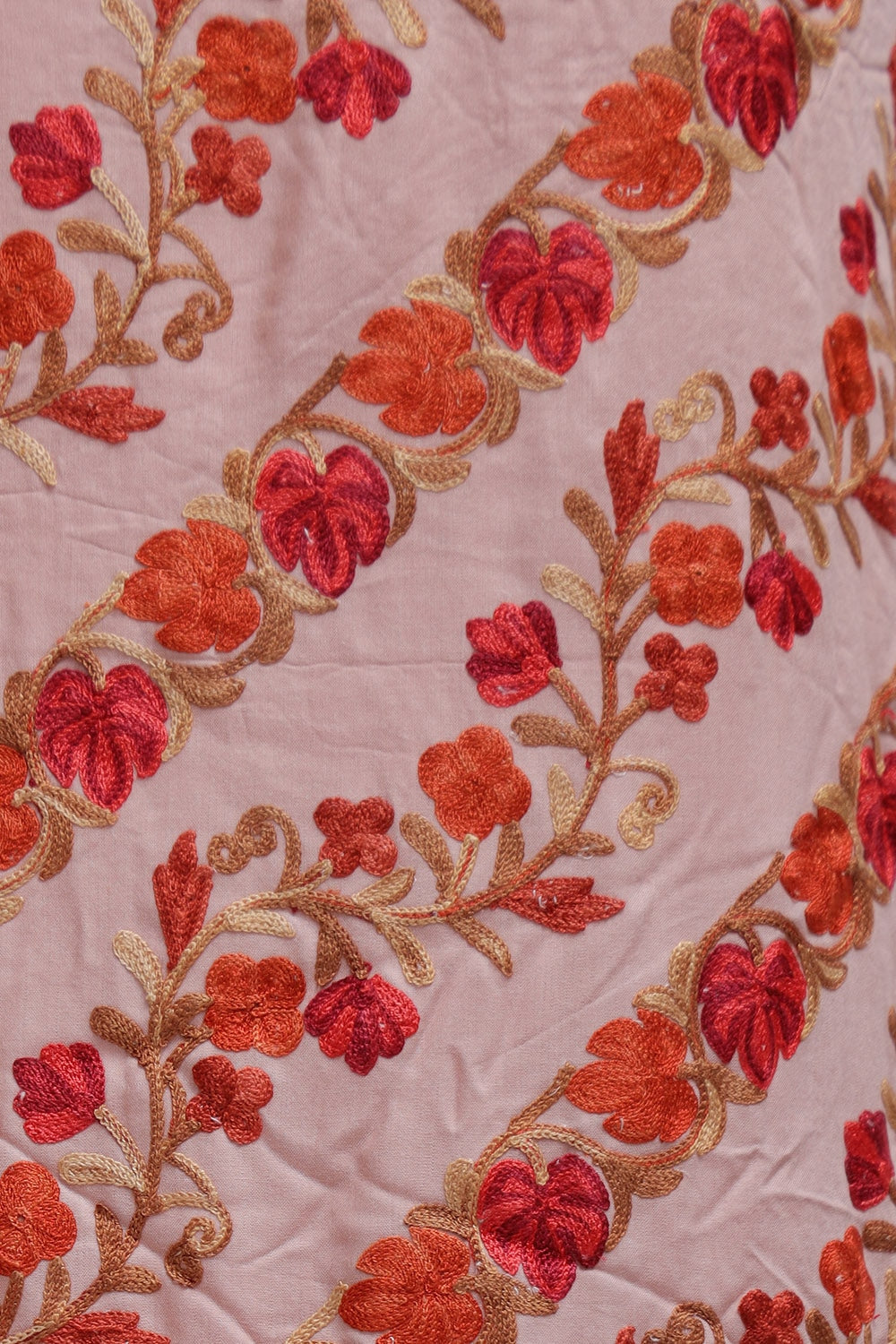 Onion Color Rayon Cotton Kashmiri Aari Work Unstitched Suit