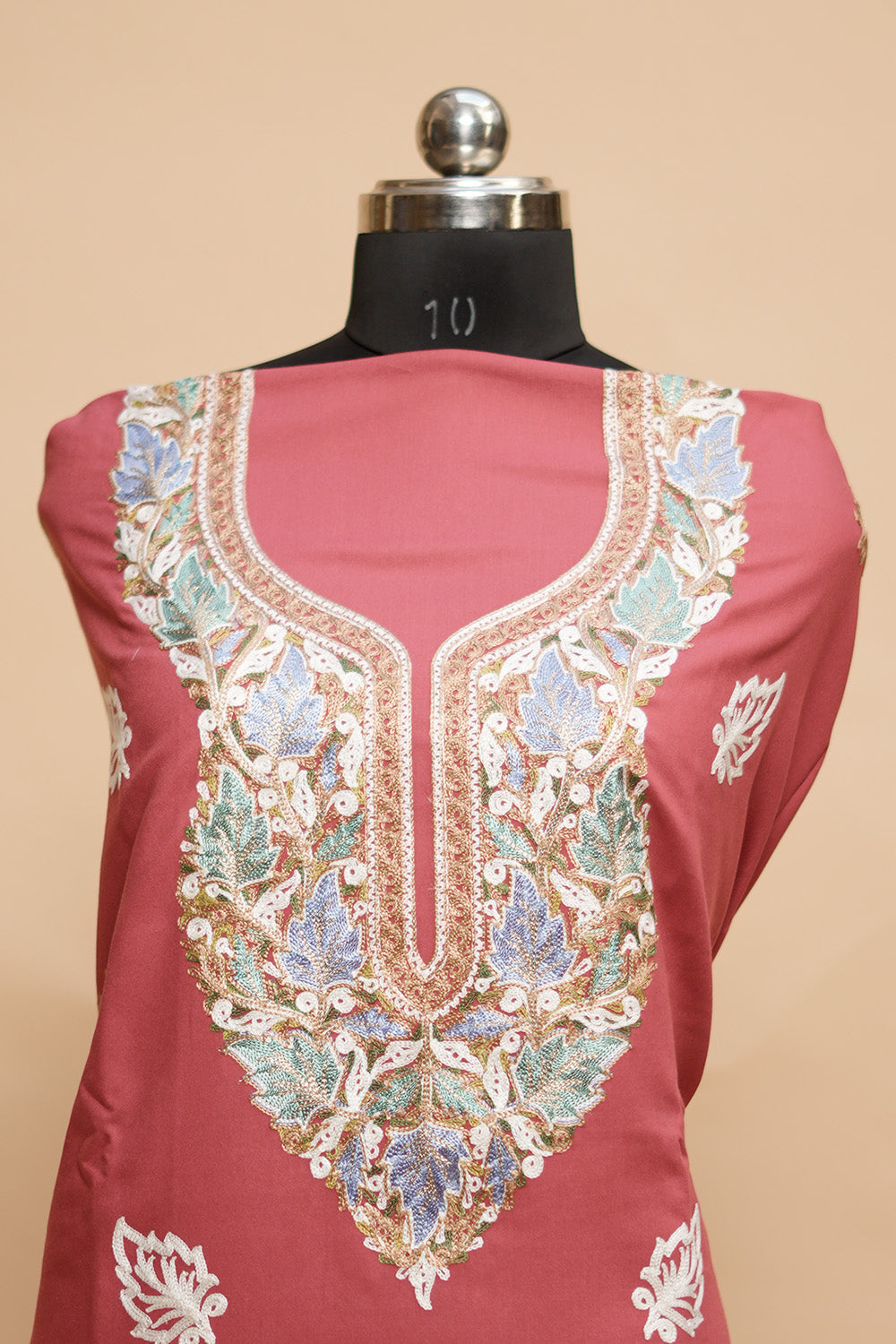Pink Colour Designer Aari Work Salwar Kameez With Bottom
