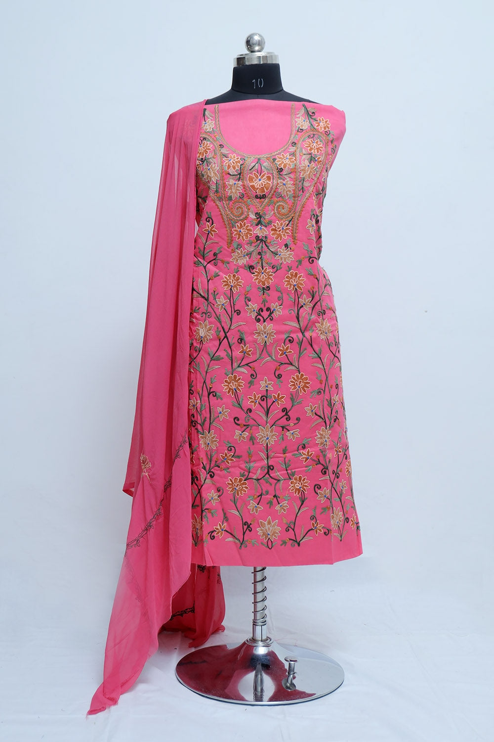 Pink Colour Designer With Beautiful Kashmiri Embroidery Suit