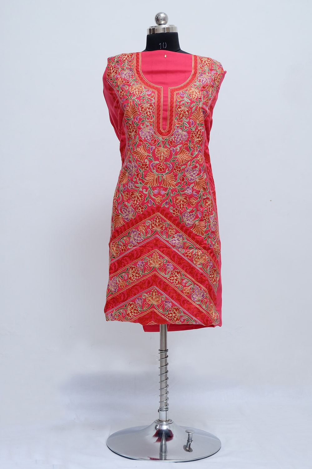 Pink Colour Designer Work Embroidered Suit Enriched