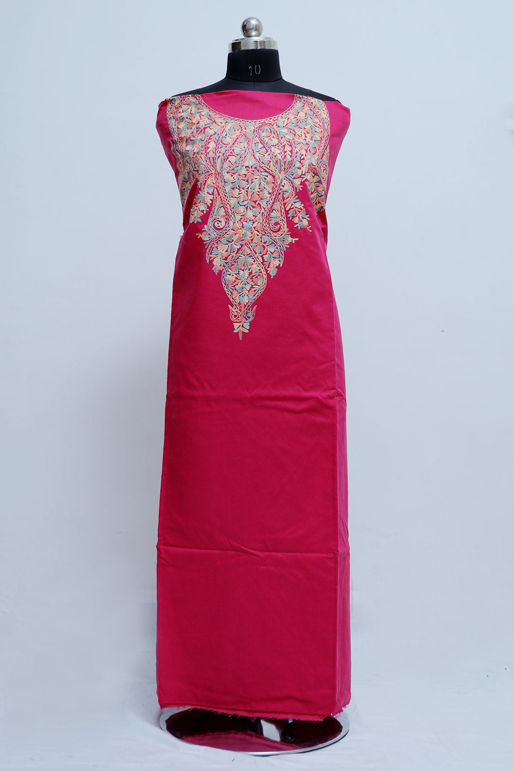 pink Colour Kashmiri Aari Work Salwar Kameez Exclusive Neck