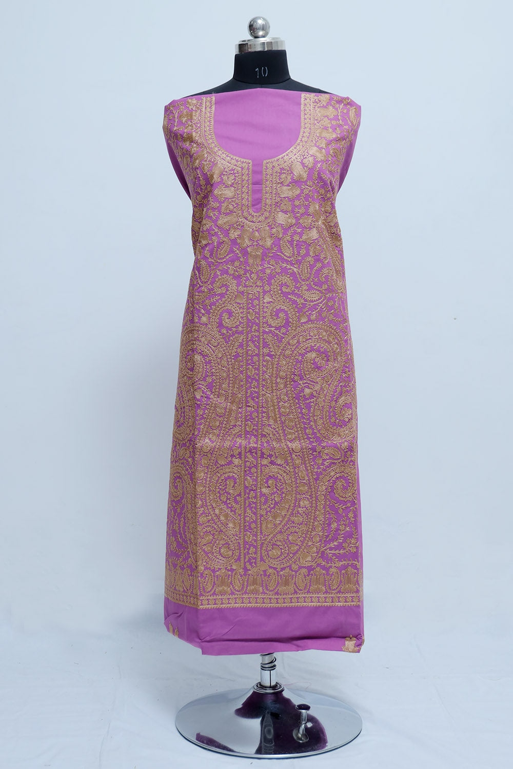 Purple Colour Designer Heavy Jaal Aari Work Suit With Floral