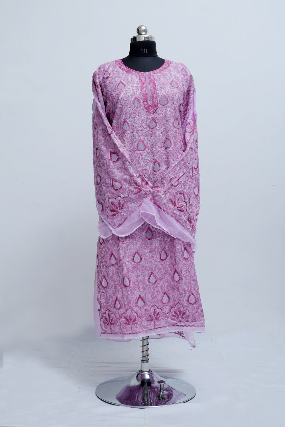 Purple Colour Georgette Semi Stitched Kashmiri Kurti