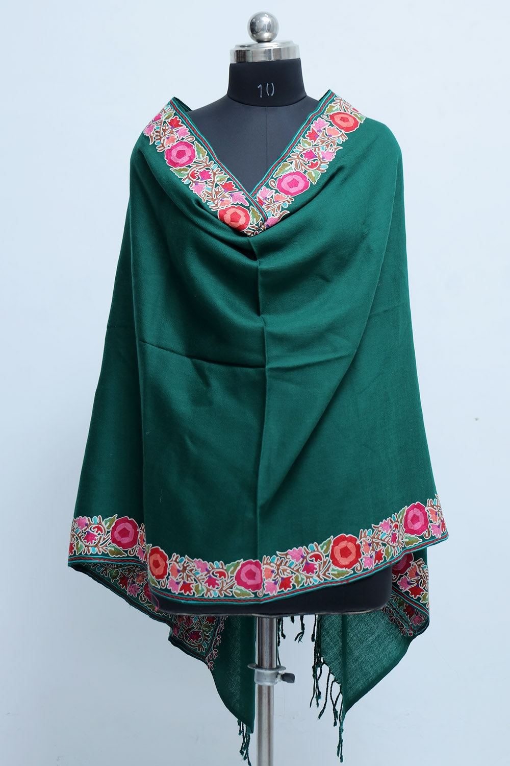 Ravishing Green Colour Aari Work Embroidered Stole With New