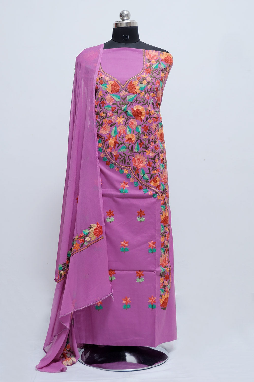 Ravishing Purple Colour Kashmiri Aari Work Salwar Kameez