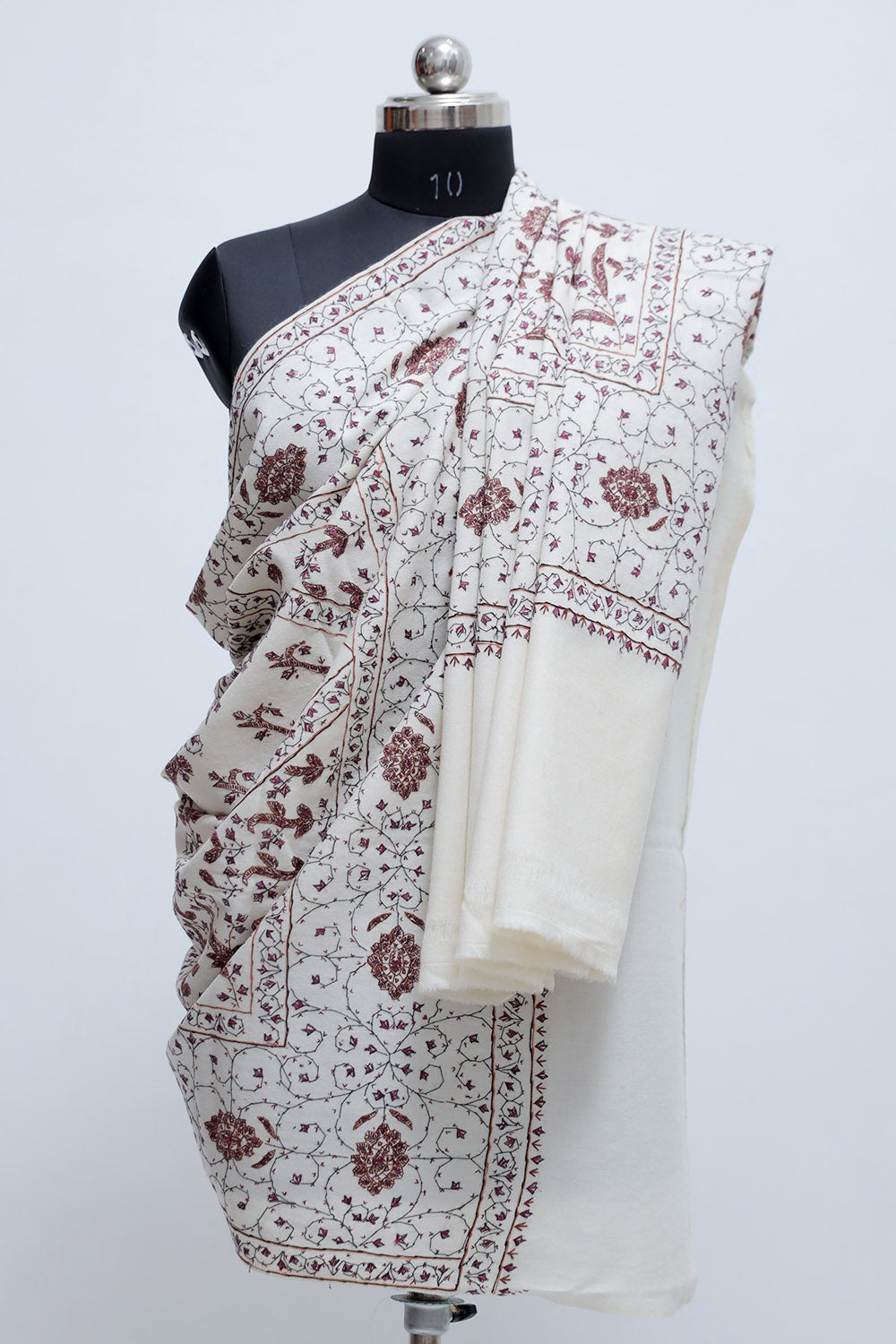Off White Colour Base With Attractive Sozni Embroidery On