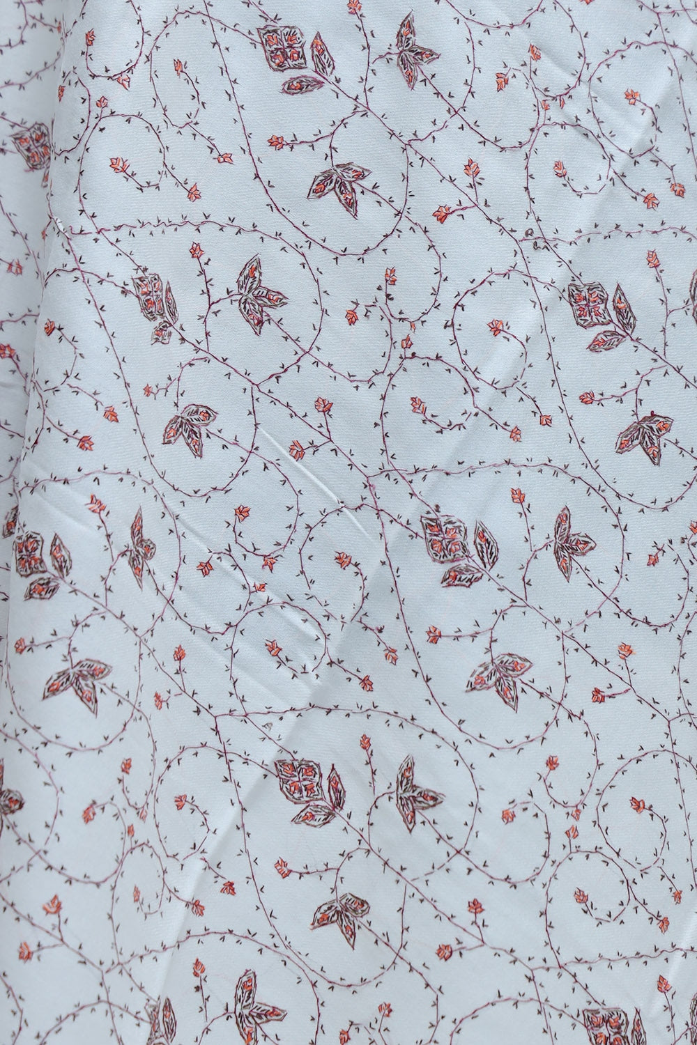 Off White Colour Semi Pashmina Shawl With Over All Jaal