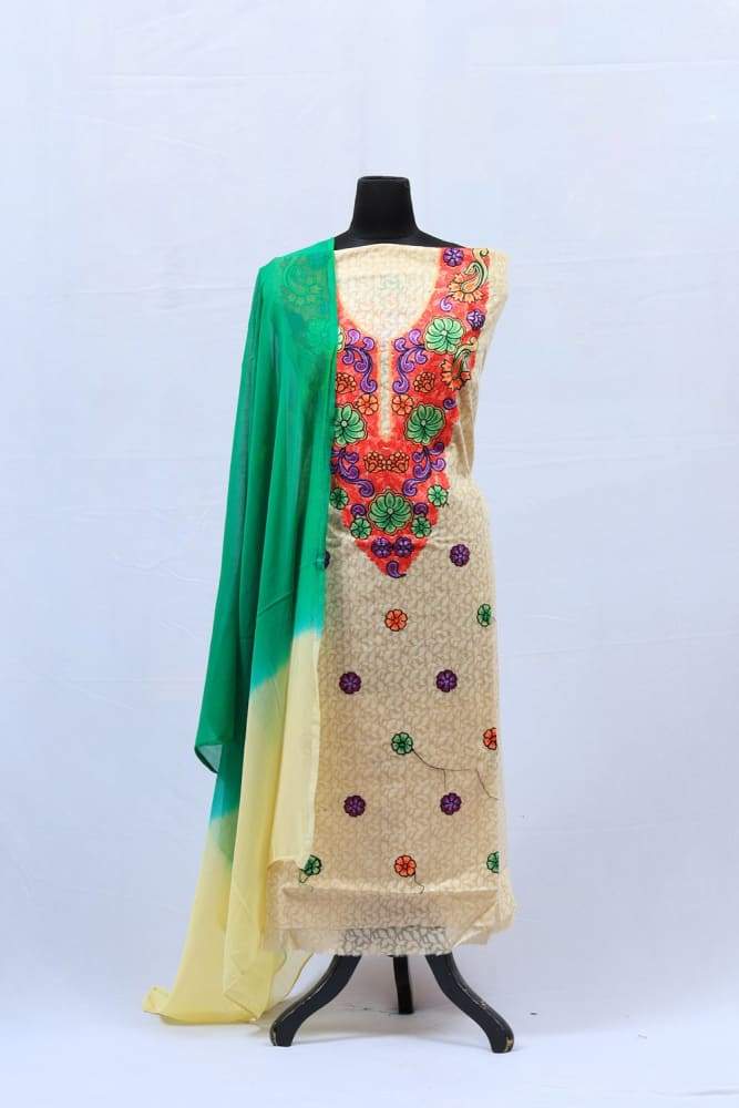 An Amazing Colour Contrast With Pastel And Green Salwar