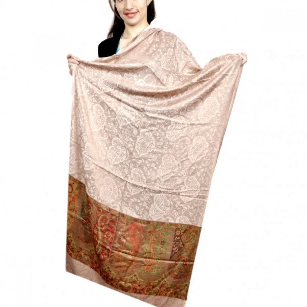 Amazing New Designer Beige Color Design Silky Wrap