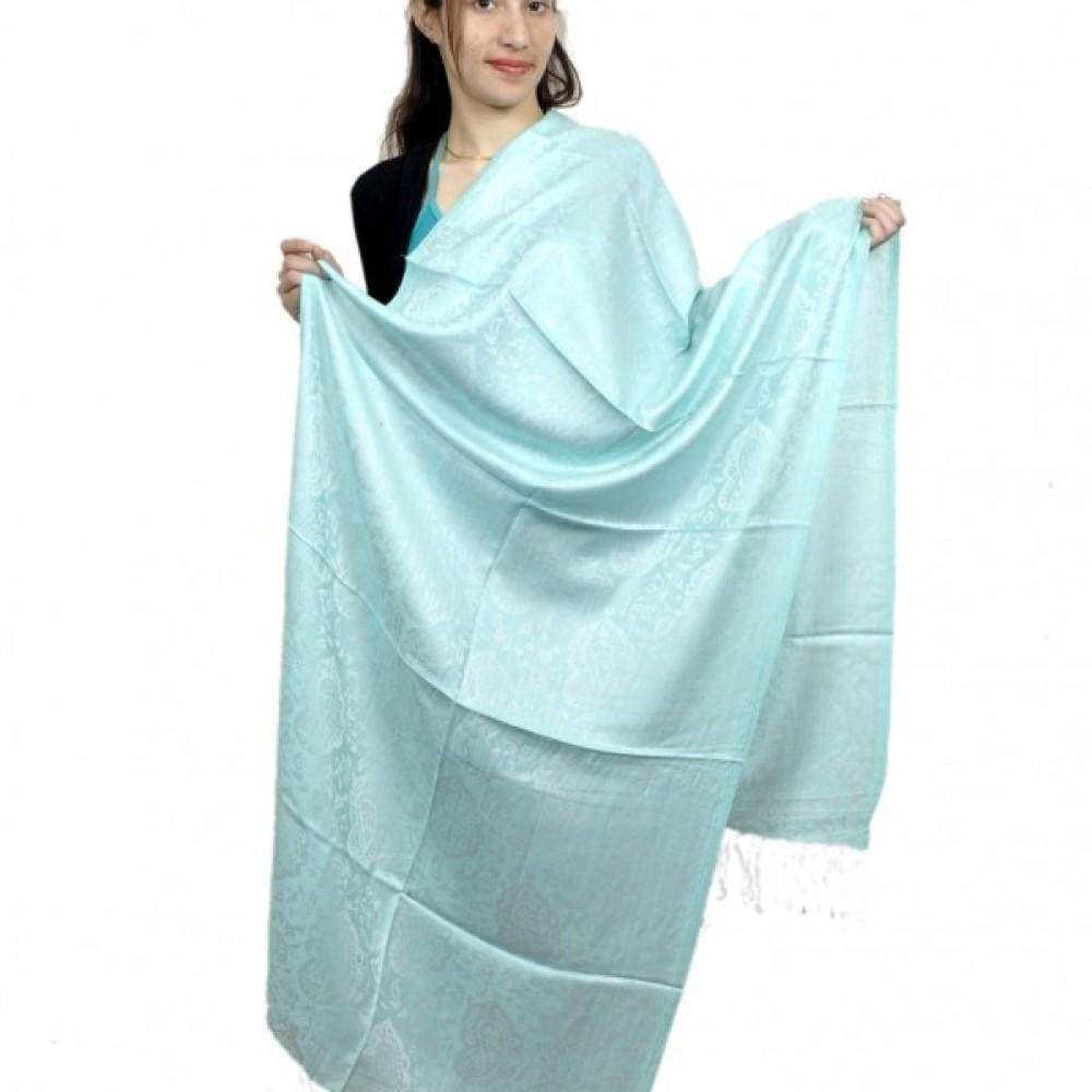 Very Attractive And Delicate Turquise Silky Wrap Along