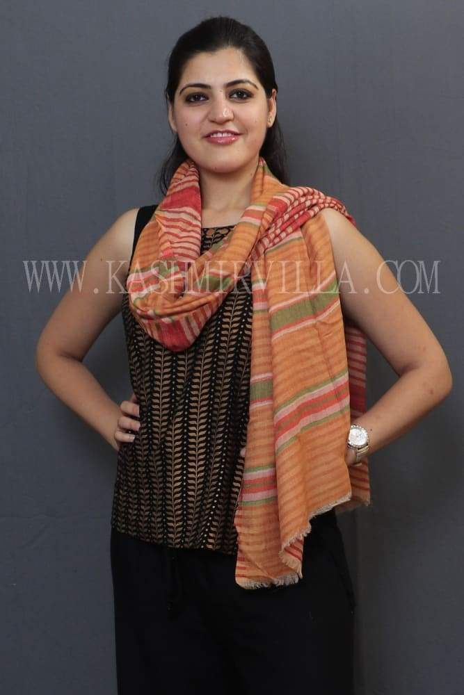 Beautiful Reversible Shawl With Both Sided Stripe Looks
